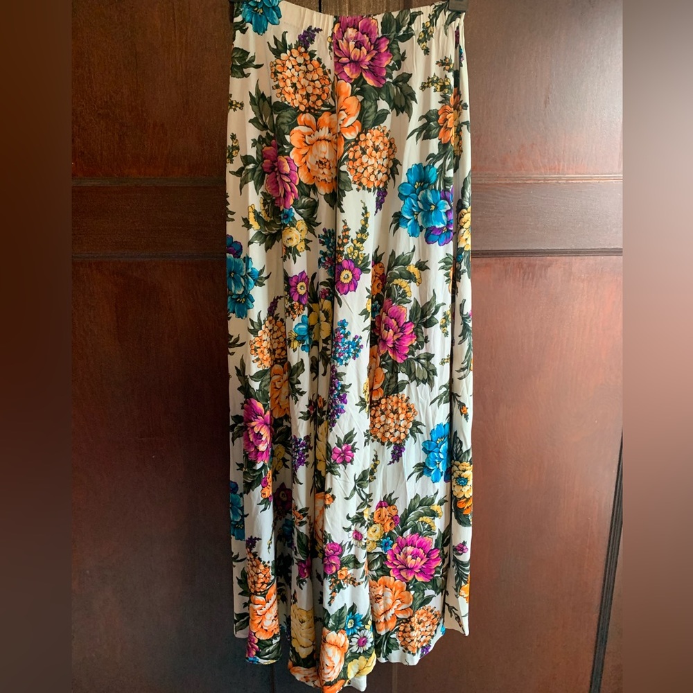 Vintage Wide Leg floral pants - Small